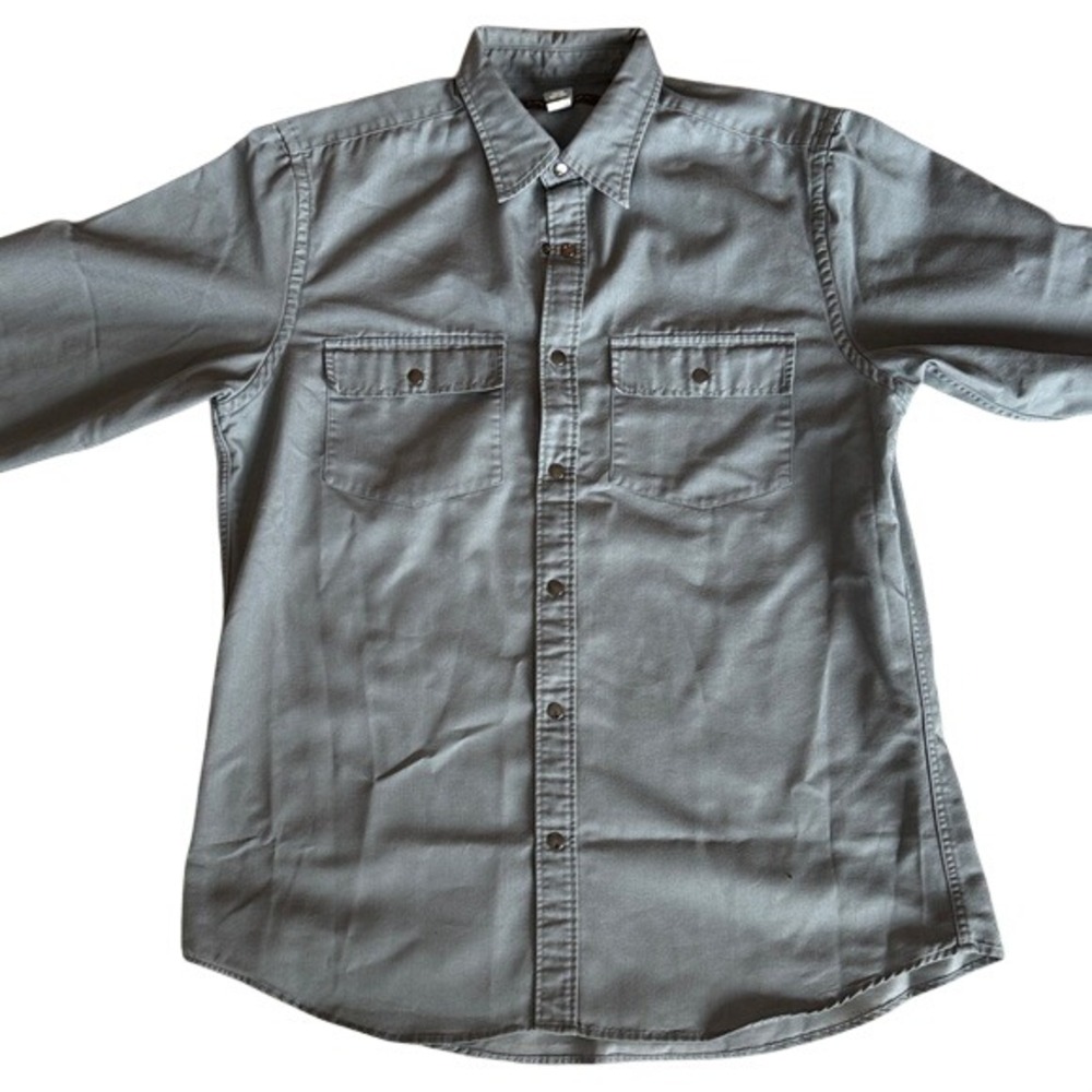 Banana Republic Classic Mens Gray Button Up Long Sleeve Shirt Size L